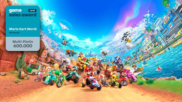 Multi-Platin für Mario Kart World (Nintendo, Bild: game Verband).