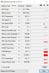 GPU-Z (Sapphire NITRO+ RX 570 8 GB)