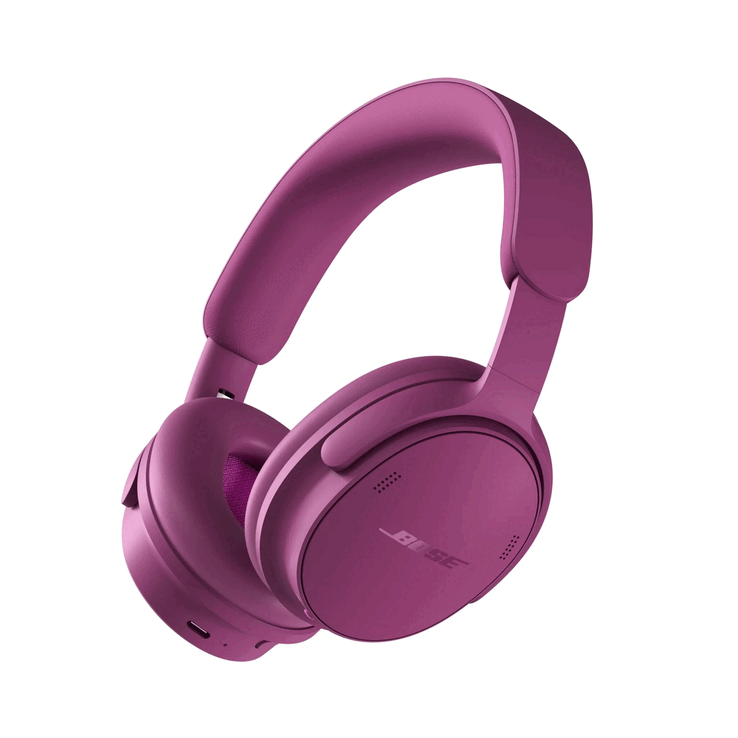 Bose QuietComfort-Kopfhörer (2. Generation) in der Farbe „Rosewood Mauve“.