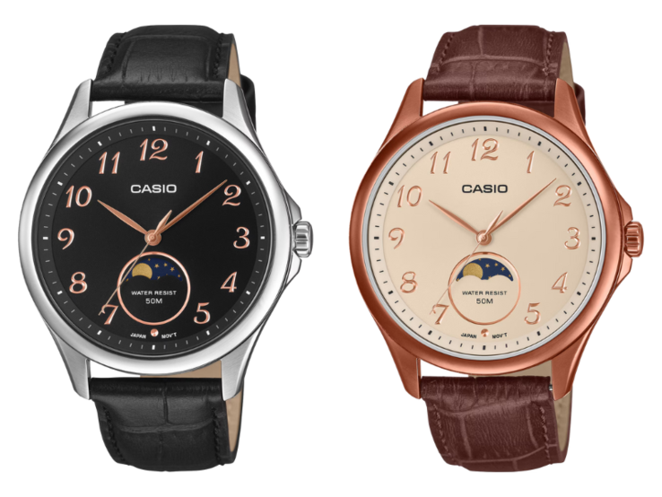 Die Casio Standard Uhren MTP-M110L-1AV (links) und MTP-M110RL-5AV (rechts). (Bildquelle: Casio, bearbeitet)