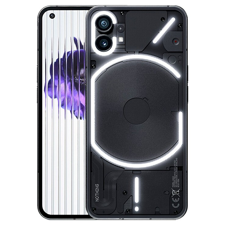 Das Nothing Phone (1) in Schwarz: Offizielles Renderbild ohne Wasserzeichen.