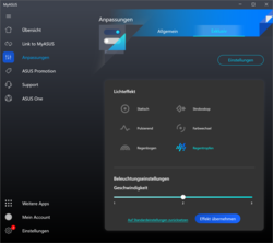 Beleuchtungsoptionen MyAsus