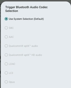 Verfügbare Bluetooth-Audio-Codecs