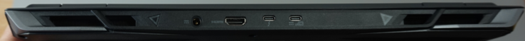Anschlüsse hinten: Netzstrom, HDMI, Thunderbolt 4, USB-C (10 Gbit/s, PD, DP)
