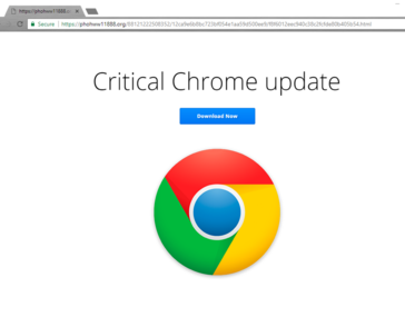 Fake-Chrome-Update: Immer genau auf die Adresszeile achten, auch bei verschlüsselten Verbindungen.