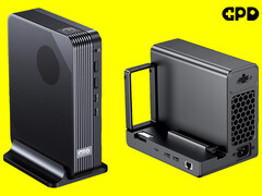 Der MCIO 8i verspricht eine bidirektionale Bandbreite von 512 Gbit/s. Im Bild: der neue Mini-PC (links) und die eGPU von GPD (rechts, bearbeitet)