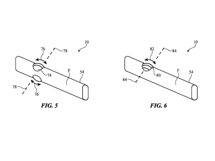 Diese Version scheint ein integriertes Scrollrad zu haben, das die Navigation durch Menüs erleichtern könnte. (Quelle: Apple-Patent)