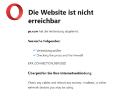 Fehlgeschlagene Adressweiterleitung in Opera (Screenshot)