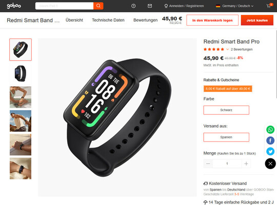 Xiaomi-Fitnesstracker im Angebot: Redmi Smart Band Pro Fitnesstracker für weniger als 46 Euro abstauben.