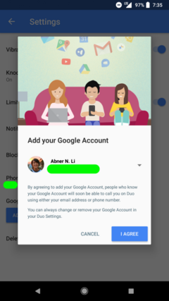 Google Duo V 31 Integration Google-Konto