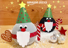 Amazon Alexa und der Echo-Wichtel: Zur weihnachtlichen Bastelzeit gibt es zwei Bastelbögen.
