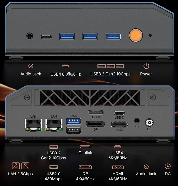 Ports des Bosgame VTA-439 Mini-PCs.
