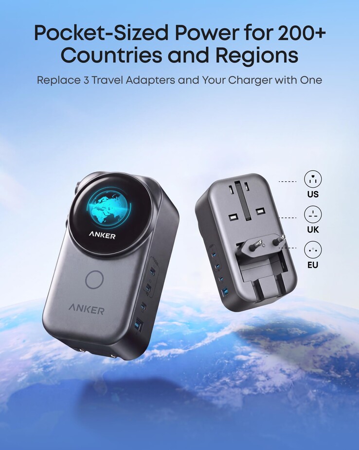 Geleaktes Marketing-Material zum Anker Nano Travel Adapter (4-in-1, 100W, Smart Display)