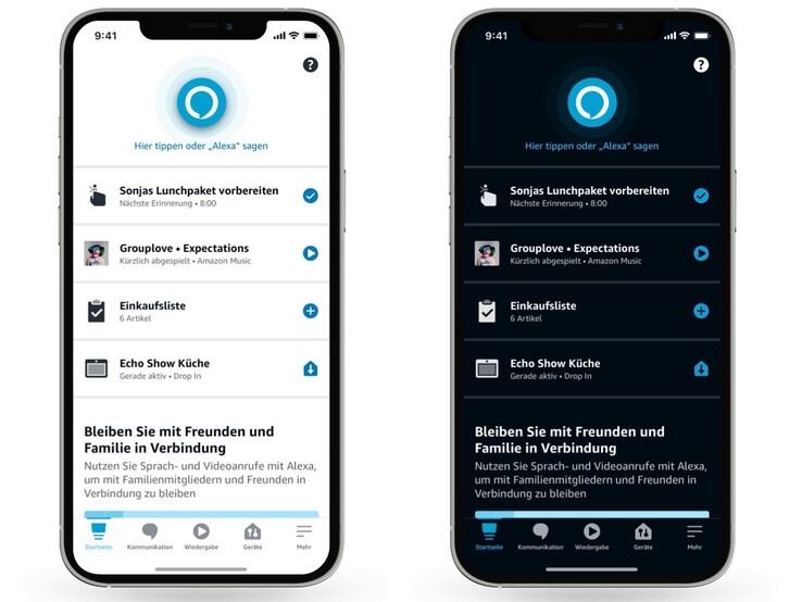 Amazon Alexa App erhält Hell-Dunkel-Modus sowie Anpassbarkeit der Schriftgröße.