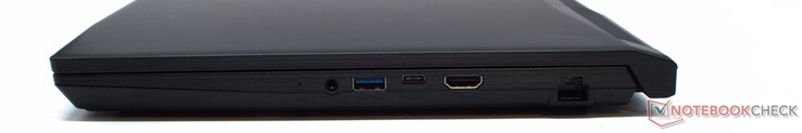 3.5 mm Headset-Anschluss, USB-A 3.2 (5 Gbit/s), USB-C 3.2 (5 Gbit/s), HDMI 2.0 (4K-UHD bis 60 Hz), RJ-45 (Gigabit-LAN)