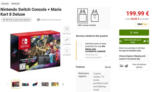 Nintendo Switch Mario Kart 8 Deluxe Bundle beim französischen Online-Shop Fnac