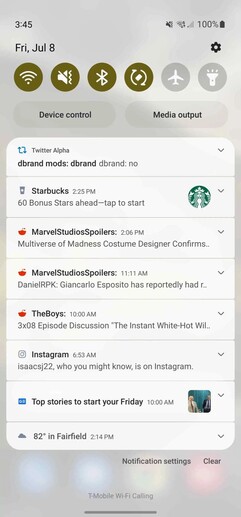 Die Benachrichtigungen in One UI 4.