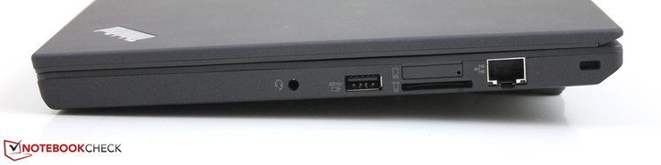 Rechts: 3,5-mm-Kombo-Audio, USB 3.0, SD-Kartenleser, SIM-Slot, Ethernet, Kensington Lock