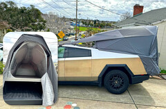 Das serienmäßige Basecamp-Zelt des Tesla Cybertruck hat fast nichts mehr mit der ursprünglich beworbenen Version zu tun (Bild: Cybertruck Owners&#039; Club)