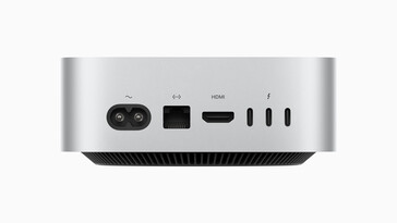 Rückseite: Stromkabel, Gigabit-Ethernet, HDMI 2.1, 3x USB-C Thunderbolt 5 (120 Gbit/s, DisplayPort-Alt-Modus 1.4) (Bild: Apple)
