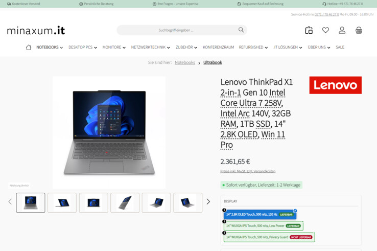 Lenovo ThinkPad X1 2-in-1 G10 21NU0023GE für 2.361,63 Euro.