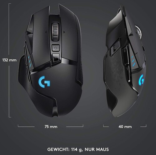 Die G502 Lightspeed ist eher für größere Hände ausgelegt (Bild: Logitech)