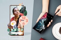 Das Google Pixel 6 Pro kann nicht mit der Laufzeit des Galaxy S22 Ultra konkurrieren. (Bild: Google / Samsung)