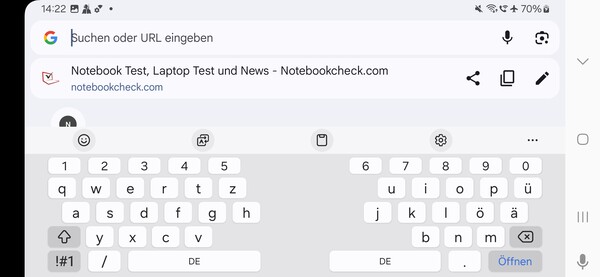 Tastatur im Querformat