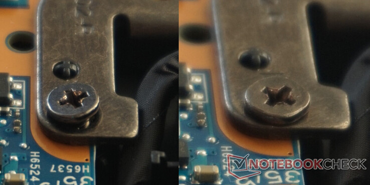 Ein nachträgliches Eindrehen der Scharnierschraube hat den kleinen Makel unseres Testmusters behoben.