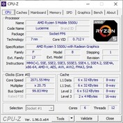 Lenovo Ideapad Flex 5 CPU-Z CPU-Tab