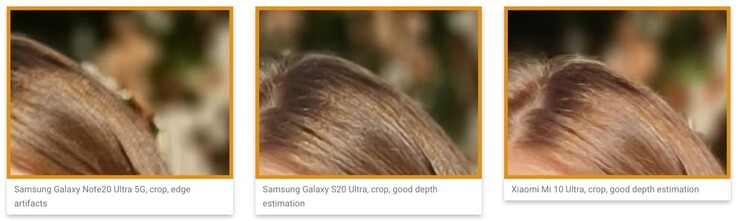 Das Samsung Galaxy Note20 Ultra zeigt sichtbare Artefakte bei der Bokeh-Simulation. (Bild: DxOMark)