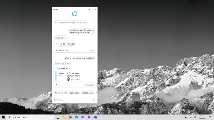 So wird Cortana auf Windows 10 bald aussehen. (Bild: Microsoft)