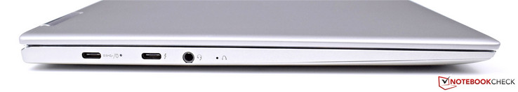 links: 2x USB-Anschlüsse Typ-C mit Thunderbolt, Audioanschluss