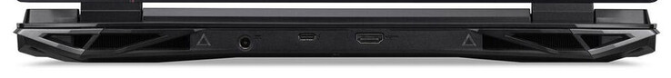 Rückseite: Netzanschluss, USB 4 (USB-C; Power Delivery, Displayport), HDMI