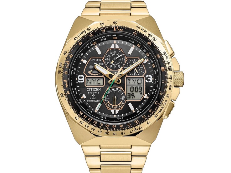Fliegeruhr Citizen Promaster Skyhawk A-T JY8144-50E mit hellgoldfarbenem Edelstahlgehäuse