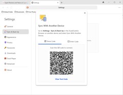 DuckDuckGo Sync & Backup-Funktion in Aktion (Quelle: Eigene Darstellung)