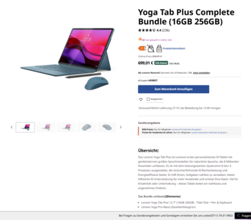 Lenovo Yoga Tab Plus für 699,01 Euro.