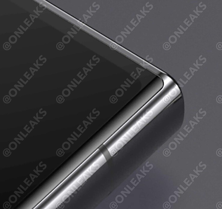 Mit flachem Display ab nach wie vor gebogenem Seitenrand: Das Samsung Galaxy S24 Ultra. (Bild: OnLeaks)