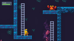 Ein Screenshot des 2D-Plattformspiels BlockBlasters, das von Steam entfernt wurde, weil es einen bösartigen Code enthielt, der Krypto-Wallets leerte. (Bildquelle: Steam)