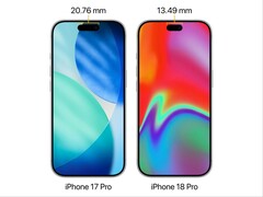 Die Dynamic Island des iPhone 17 Pro im Vergleich zum angeblichen iPhone 18 Pro