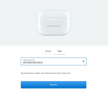 Je länger der Text, desto kleiner wird er graviert.