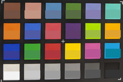 ColorChecker: Im unteren Teil jedes Feldes wird die Referenzfarbe dargestellt