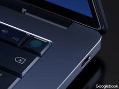 Googlebook Laptops werden von Intel Qualcomm und MediaTek Prozessoren angetrieben. Im Bild: ein Promo-Rendering eines Laptops der Marke Google.