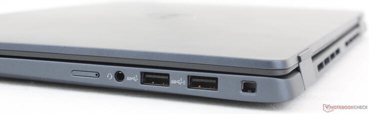 Rechts: µSIM Tray, 3.5 mm Buchse, 2x USB-A 3.2 Gen. 1, Wedge lock