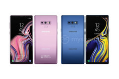 Das Galaxy Note 9 wird in diesem Jahr wieder schön bunt. Lilac Purple und Coral Blue sind Fixstarter.