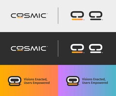 System76 präsentiert das Logo ihres Cosmic Desktop in verschiedenen Variationen (Bild: System76).