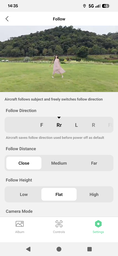 Einstellungen für die Automatikmodi, hier Follow