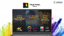 MSIs True-Pixel-Display ist eine Kombination aus mehrere Features, die speziell für kreative Profis entwickelt wurden (Quelle: MSI)
