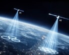 Eine Darstellung von mobilen Satellitenstrahlen.