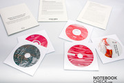 Dell liefet beim Vostro 3450 zahlreiche DVDs zur Wiederherstellung mit.